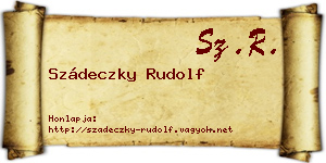 Szádeczky Rudolf névjegykártya