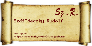 Szádeczky Rudolf névjegykártya