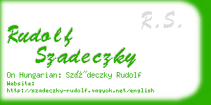 rudolf szadeczky business card